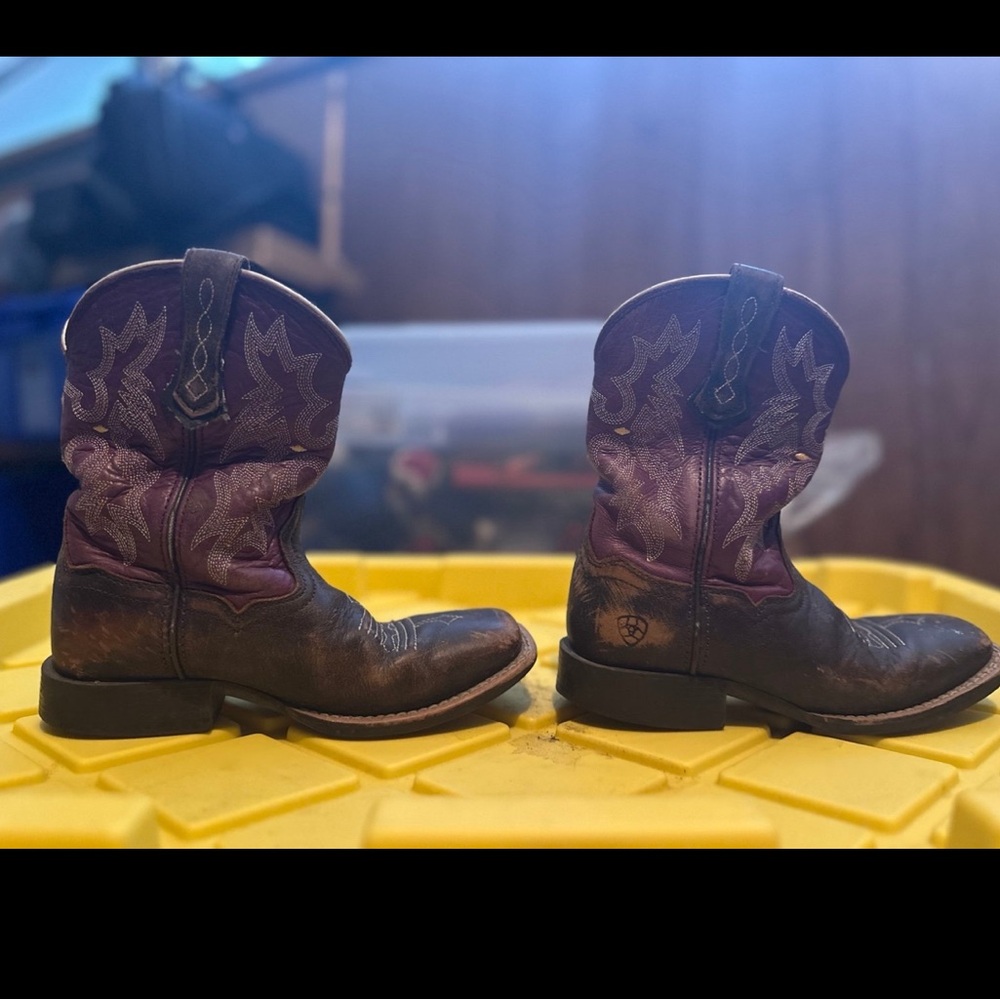 Purple and Brown Western Boots